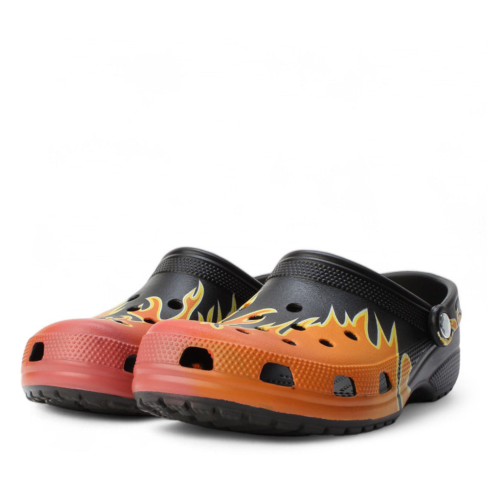 Classic Clog Flames Black 211004-0C4